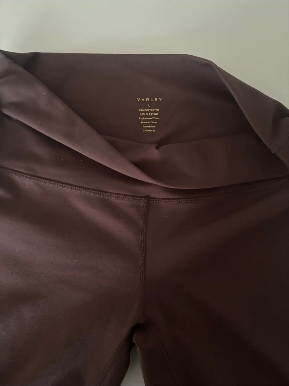 Varley, NWOT women’s Large High-Waist Athletic 7/8 Leggings in Dark Brown